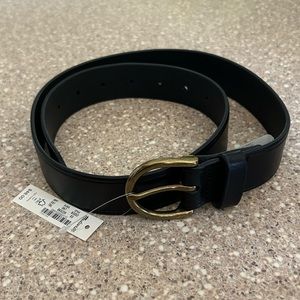 Madewell new NWT black medium Perfect Leather Belt size Extra Small (XS)